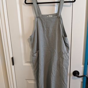 Sage green pinafore dress, size M